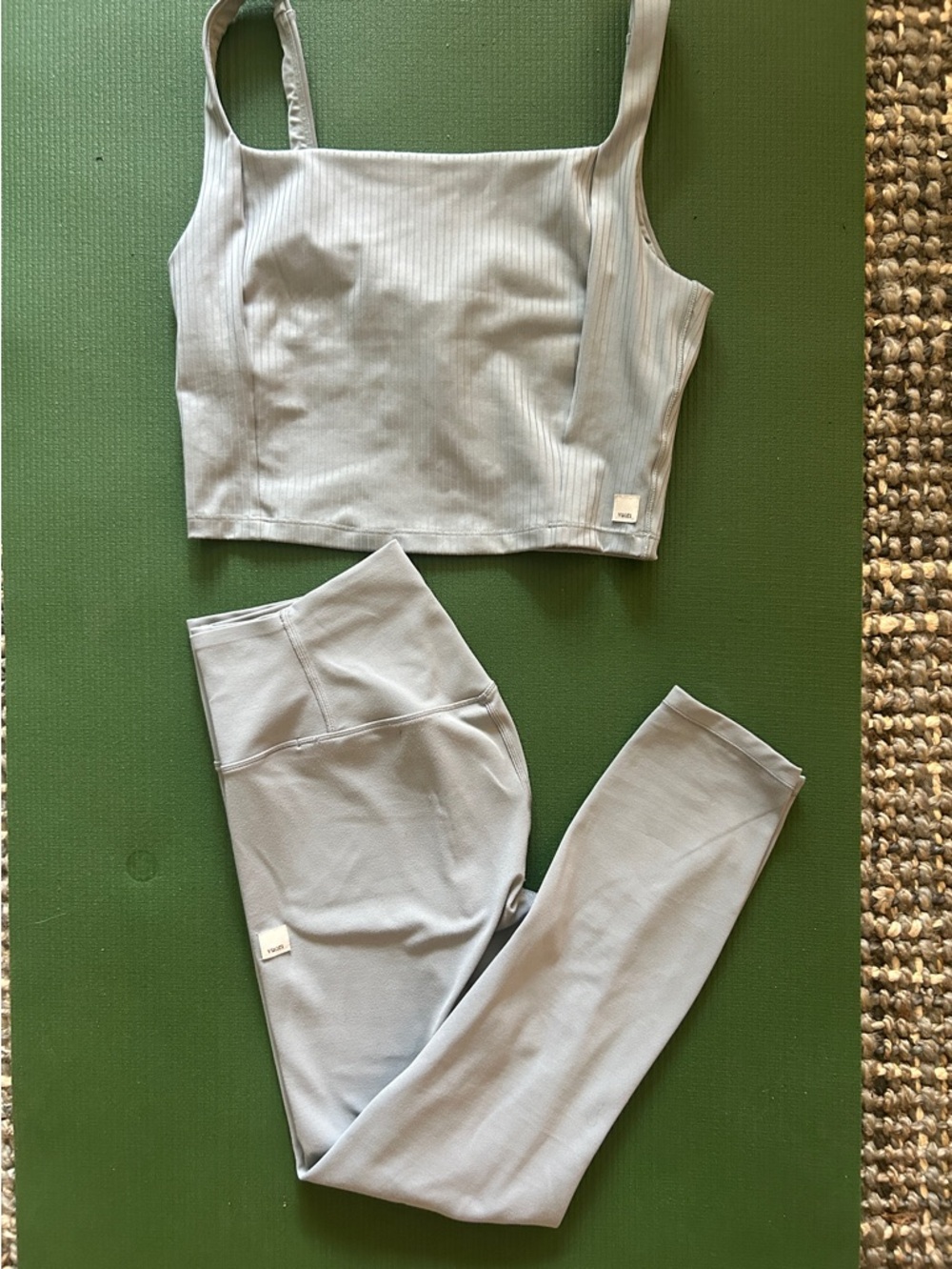 Vuori Ribbed Crop Tank and High-Waist Leggings Set